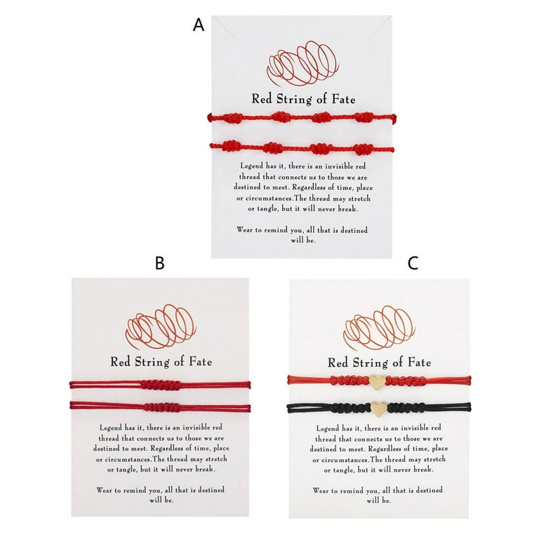 Timesuper Bracelet 7 Knots for Protection Good Luck String Red Cord Bracelet Adjustable Red Knot String Bracelet