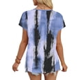 thumbnail image 5 of Summer Tops for Women Short Sleeve Neck Tunic Tops Baggy Vintage Graphic Casual Loose Beach Vacation Outfits Spring Top Trendy Clothes, 5 of 6