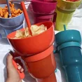 Multipurpose Portable Stadium Tumbler 2 In 1 Snack Bowl Drink Cup with