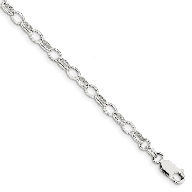 925 Sterling Silver 5mm 8 Inch Rolo Charm Bracelet Chain