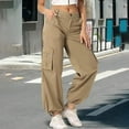 thumbnail image 3 of Women's Y2K Cargo Pants: High Waist Wide-Leg Tactical Pants with 6 Pockets - Lightweight Streetwear Hiking Fashion, 3 of 8