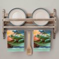 thumbnail image 3 of 1 Pack Summer Lotus Kitchen Towels Flowers Frogs Dragonflies Animal Decorative Dish Towel Sets Absorbent Quick Dry Hand Cloths Tea Towels for Cooking Baking Farmhouse Gifts 18x28in, 3 of 9