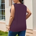 thumbnail image 3 of GIPQJK Tank Top for Women Plus Size Deep V Neck Sleeveless Tunic Shirts Loose Fit Floral Print Summer Tees Blouses with Pockets,Dark Purple 3XL, 3 of 5