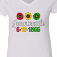 thumbnail image 4 of Inktastic Juneteenth 6-19-1865 with Flowers Women's V-Neck T-Shirt, 4 of 5