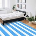 thumbnail image 6 of Area Rugs Indoor Non-Slip Rectangle Rug 5x7 Ft Abstract Modem Blue White Striped Rug Rubber Backing Floor Mats Non Shedding Home Decor Carpet for Entryway Living Room, 6 of 8