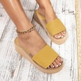 thumbnail image 4 of Rokment Women's Platform Wedges Dress Slippers for Indoor Outdoor Fashion Casual Beach Chunky Memory Foam High Heels Slip on Slides Sandals Yellow Size 8, 4 of 6