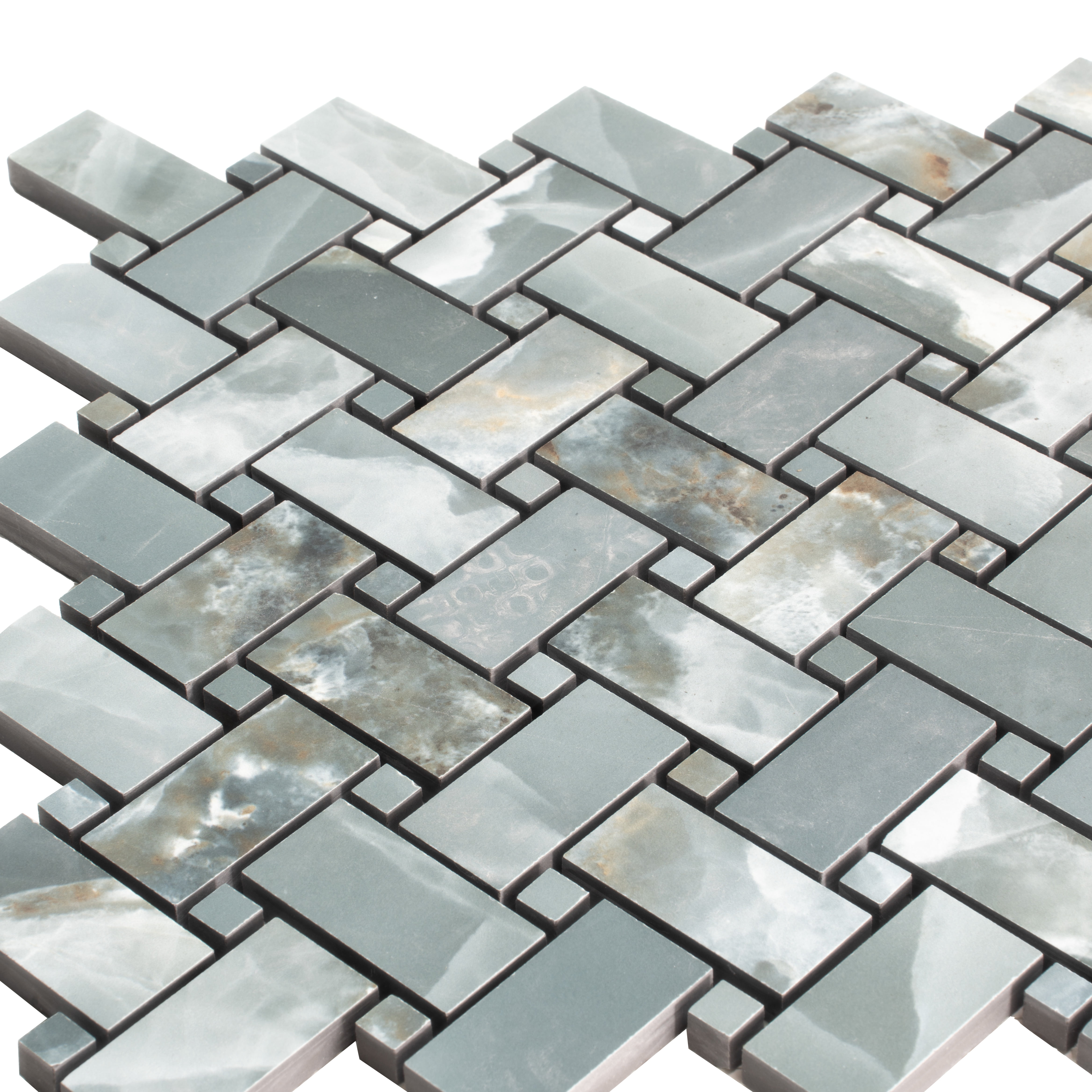Splendor 11.81 in. x 11.81 in. Matte Green Porcelain Mosaic Wall and Floor Tile (4.84 sq. ft./case) (5-pack)
