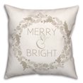 thumbnail image 2 of Creative Products Merry and Bright Wreath 18x18 Spun Poly Pillow, 2 of 3