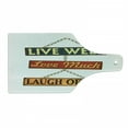 thumbnail image 1 of Saying Cutting Board, Live Well Love Much Laugh Often Words Rusty Signs Tied Chains Print, Decorative Tempered Glass Cutting and Serving Board, Wine Bottle Shape, Multicolor, by Ambesonne, 1 of 1