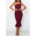 thumbnail image 4 of PRETTYGARDEN Women's Summer Midi Bodycon Dresses One Shoulder Strappy Tiered Ruffle Floral Boho Sun Dress, 4 of 7
