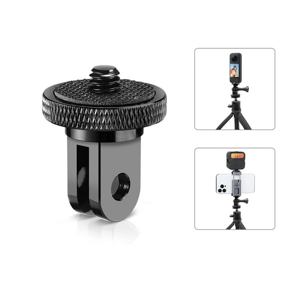 PULUZ 1/4 inch Screw Metal Tripod Mount Action Camera Adapter (Black)