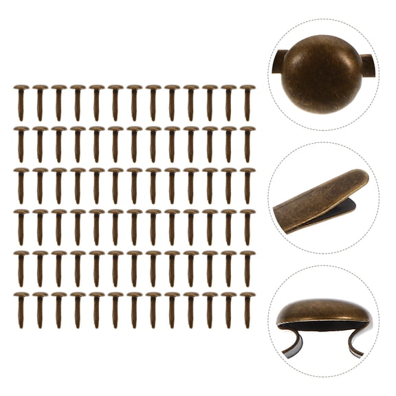 Luxshiny Craft Brads Dark Brown Iron Handmade Brads for Paper Crafts 200Pcs
