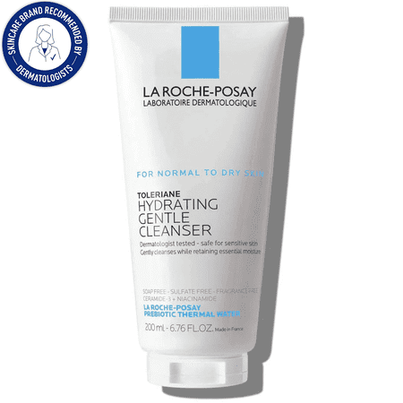 La Roche-Posay Toleriane Hydrating Gentle Face Cleanser, Daily Face Wash for Dry Sensitive Skin, 6.76 fl oz