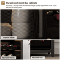thumbnail image 3 of 36" Wine Bar Rack Cabinet with LED Light – Adjustable Shelves, Mesh Door, and Baffle Design for Home, Kitchen and Dining Room, 3 of 4