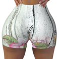 thumbnail image 2 of Honeii Vintage Wood with Floral Print Women's Workout Shorts, Gym Shorts for Active Wear, Sports Shorts,Women's Running Shorts,Quick Dry Athletic Shorts-Medium, 2 of 8