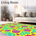 thumbnail image 2 of ODIKA 4'x6' Machine Washable Non-Slip Area Rug, Winter Mosaic Featuring Lollipops and Stars High Traffic Rug, Yellow, 647091, 2 of 7