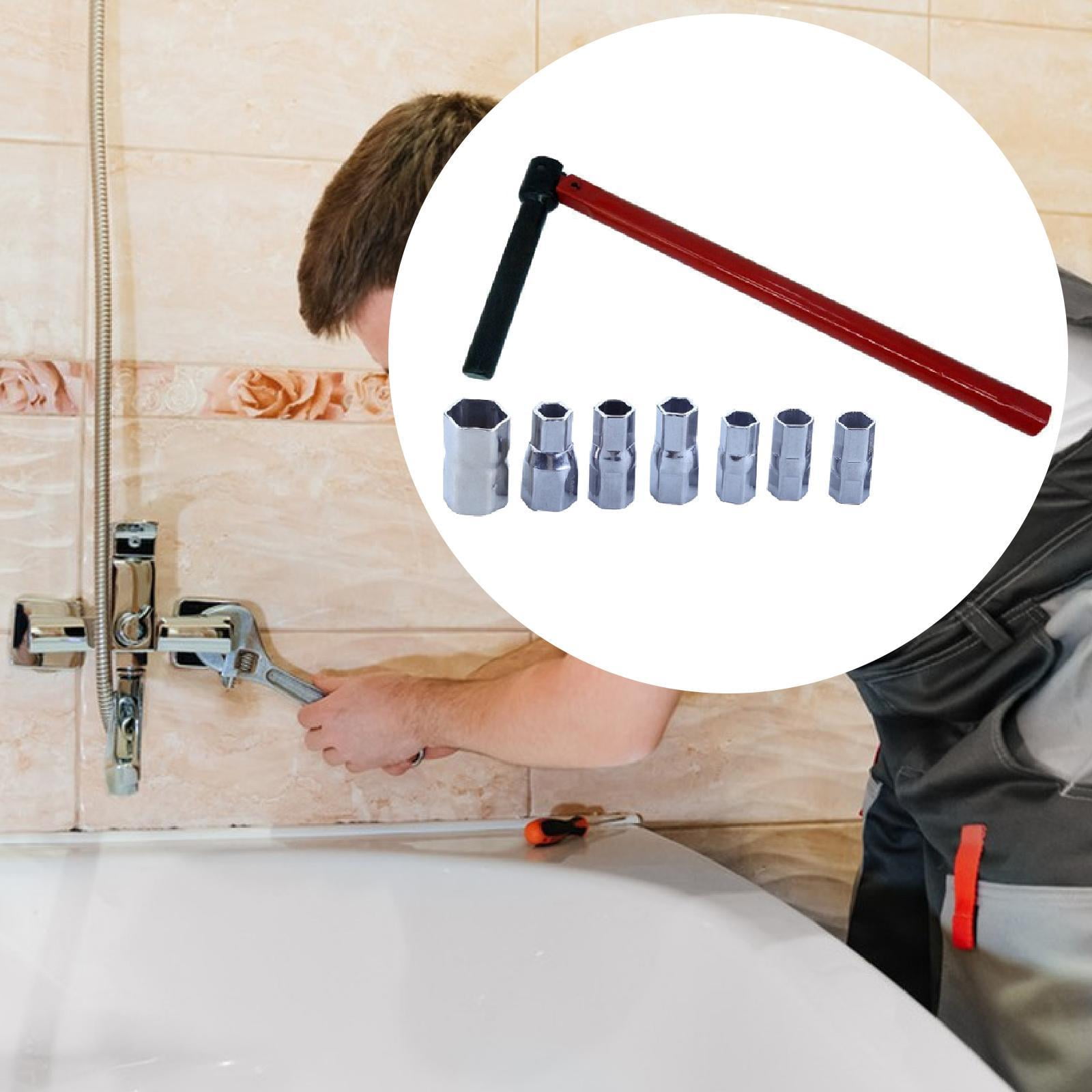 figatia Wrench Socket Set 8-17mm Plumber Back Nut Kit Spanner Faucet Valve Removal Faucet Repair Tools Practical Household Hand Tools