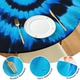 thumbnail image 4 of Blue Tie Dye Mandala Pattern Round Fitted Tablecloth with Elastic Edge,Dining Table Cover Waterproof,Outdoor Round Tablecloth for Camping,Dining,Indoor and Outdoor, 4 of 7