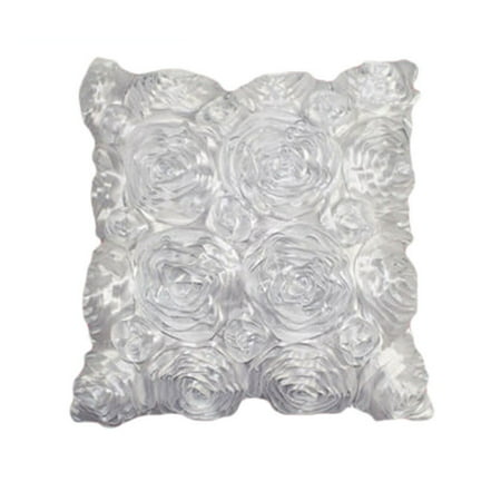 Satin Throw Pillow - Fashion Floral Decorative Satin Throw Sofa Pillow Case Cushion Cover WH