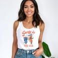 thumbnail image 4 of Retro 4th of July Cartoon Hot Dog and Drink Tank Top for Women and Teens Patriotic Shirt White Tank Top Medium, 4 of 5