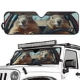 thumbnail image 2 of XYZCANDO Groundhog Windshield Sun Shade Compatible with Jeep Wrangler JK JL Sunshade Sun Visor for UV Rays & Heat Protection Keep Your Vehicle Cool 51.57 in *16.14 in, 2 of 7