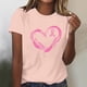 thumbnail image 3 of Mujeres Pantalones Cortos de Verano Flor Impresión Cuello Redondo Manga Corta Superior, Casual, 3 of 4