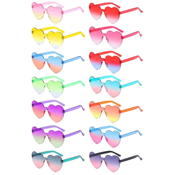 Pack de 14 Gafas de Sol con Forma de Corazón Geopty para Mujeres - Fiesta de Despedida de Soltera
