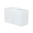 thumbnail image 4 of Studio 350 White Metal Modern Planter (Set of 2) - S/2 17", 14"W White, 4 of 5