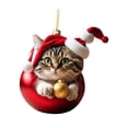 thumbnail image 4 of Decoración Navideña BLESIY figura de gato colgante 2 piezas, 4 of 8
