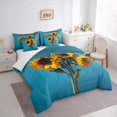 thumbnail image 3 of jejeloiu Yellow Sunflower 7-Piece Twin Bedding Sets,Rustic Flower Floral Bedding Comforter Set For Girls Kids Reversible, 3 of 8