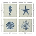 thumbnail image 3 of DecMode Cream Metal Speckled Sea Life Wall Decor with Blue Accents (4 Count), 3 of 13