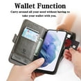thumbnail image 4 of For Samsung Galaxy S22 5G Leather Phone Case Wallet Folio Flip Cover Casual Business, [RFID Blocking] Multi Hidden Anti-theft Card Holder Cash Slot, Side Magnetic Buckle, Stand Support,Gray, 4 of 10