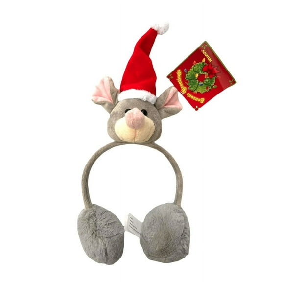 Children earmuff with mouse plush head and santa hat