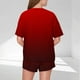 thumbnail image 3 of Pijama informal holgado con estampado de cuello redondo y manga corta para mujer, de poliéster, 3 of 5