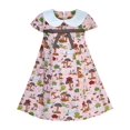 thumbnail image 1 of Robe Fille Col Blanc Grenouille Champignon Ligne A Coton Décontracté 3 Ans, 1 of 6