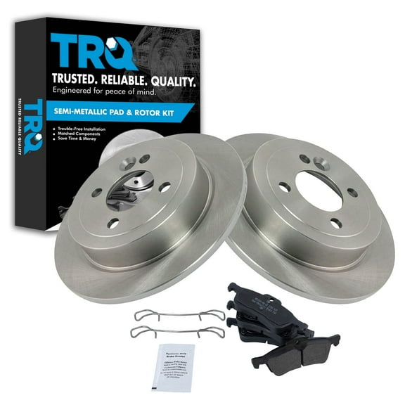 TRQ Rear Brake Pad & Rotor Kit Brake Pads Brake Rotor Semi-Metallic Fits Select 2002-2006 Mini Cooper