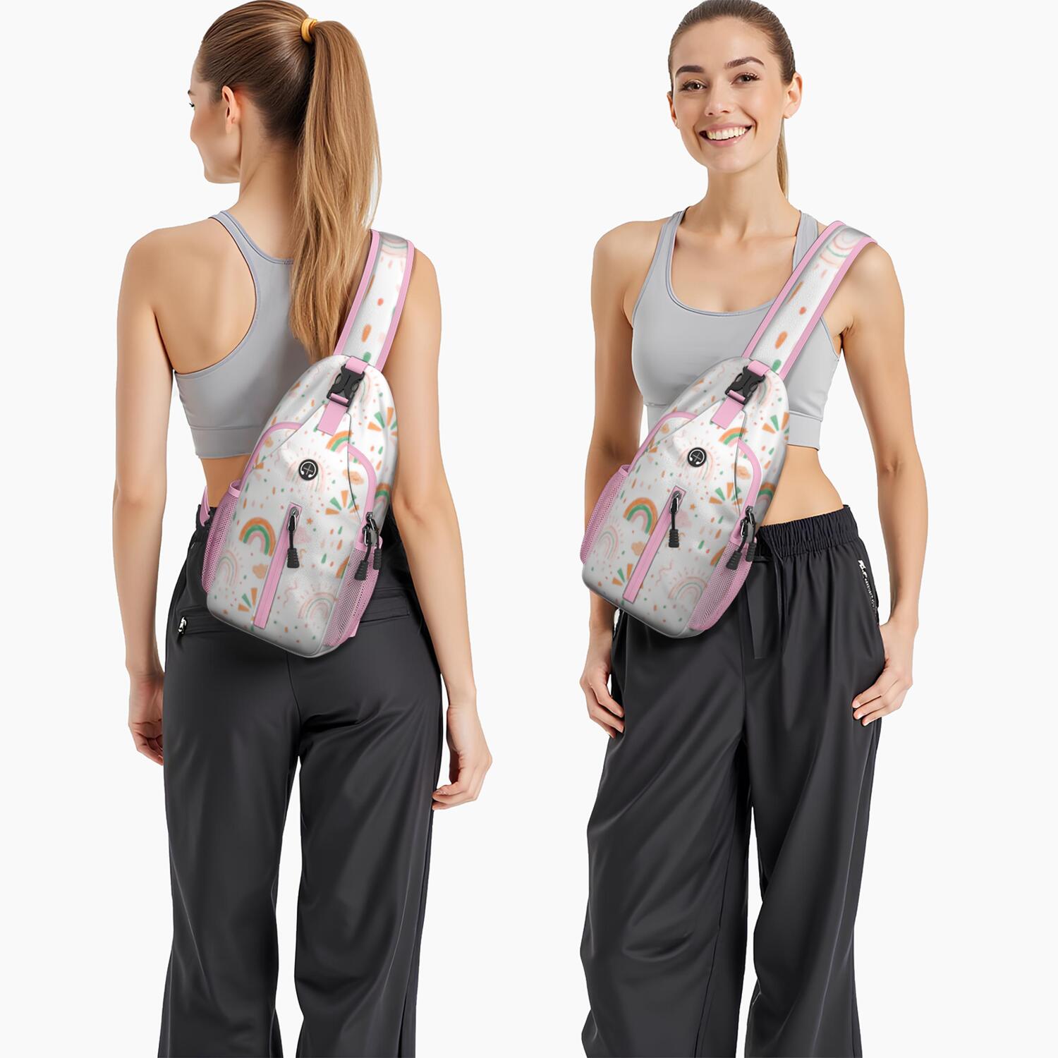 Sling Backpack Rainbow Cartoon Travel Sling Bag Casual Bag for Men Women