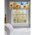 thumbnail image 3 of Watercolor Flower Valances for Windows, Rod Pocket Kitchen Valance Curtains - Soft & Washable Small Window Treatment for Living Room,&nbsp;Bathroom, Sunflower Butterfly , 42x12 Inch, 1 Panel, 3 of 9