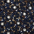 thumbnail image 3 of Decorative Navy Blue 26"x26" (65x65 cm) Euro Size Shams, Silk Beaded & Embroidered Euro Shams For Sofa, Geometric Pattern Modern Style - Navy Celeste, 3 of 4