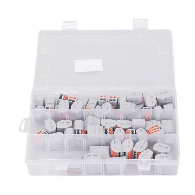 60Pcs PCT Lever Wire Connectors Anti Aging Press Type Quick Connect Lever Cable Connectors 250V 4KV