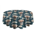 thumbnail image 5 of Blue Background Football Hot Air Balloons Pattern Round Tablecloth 60"x60",Wrinkle Wipeable Table Cloth for Kitchen Dining Room Picnic Patio Party, 5 of 6