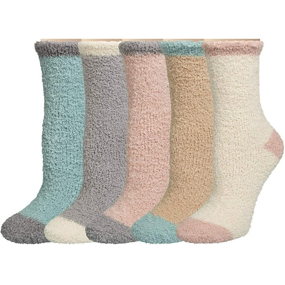Fuzzy Socks for Women, Warm Soft Fluffy Winter Slipper Socks Cozy Christmas Socks for Women,5 pairs