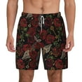 thumbnail image 3 of Uemuo Fishbone Rose Pattern Mens Swim Trunks Quick Dry Board Shorts with Mesh Lining, Stretch Beach Shorts Quick Dry No-Chafing Board Shorts-XX-Large, 3 of 9