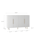 thumbnail image 4 of Hassch 56.7 inch Buffet Sideboard with 4 Doors, Kitchen Storage Cabinet, Coffee Bar Cabinet with Adjustable Shelves, Credenza for Dining Room, Living Room, Entryway, White, 4 of 11