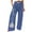 Blue, variant on Wide Leg Pants Women Plus Size High Elastic Waisted Dog Fish Graphic Palazzo Trousers with Pockets Drawstring Loose Fit Casual Slacks