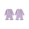 thumbnail image 2 of Miaouyo Infant Baby Girls Knit Fall Romper 0 3 6 9 12 Months Long Sleeve Crew Neck Solid Fall Jumpsuit Sweater, 2 of 9