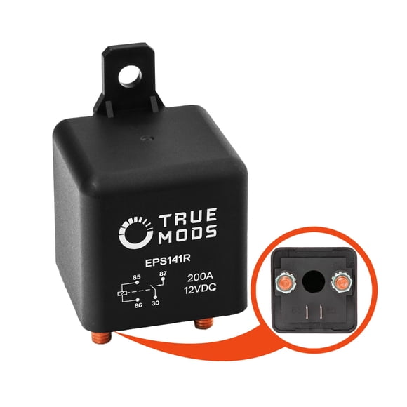 TRUE MODS 12V DC 200 Amp Split Charge Relay Switch - 4 Terminal Relays for Truck Boat Marine