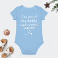 thumbnail image 4 of I'm Proof My Daddy Can't Resist Nurses Baby Bodysuit Funny Infant Outfit Unisex Comfy Romper Sky Blue-style 12months, 4 of 7