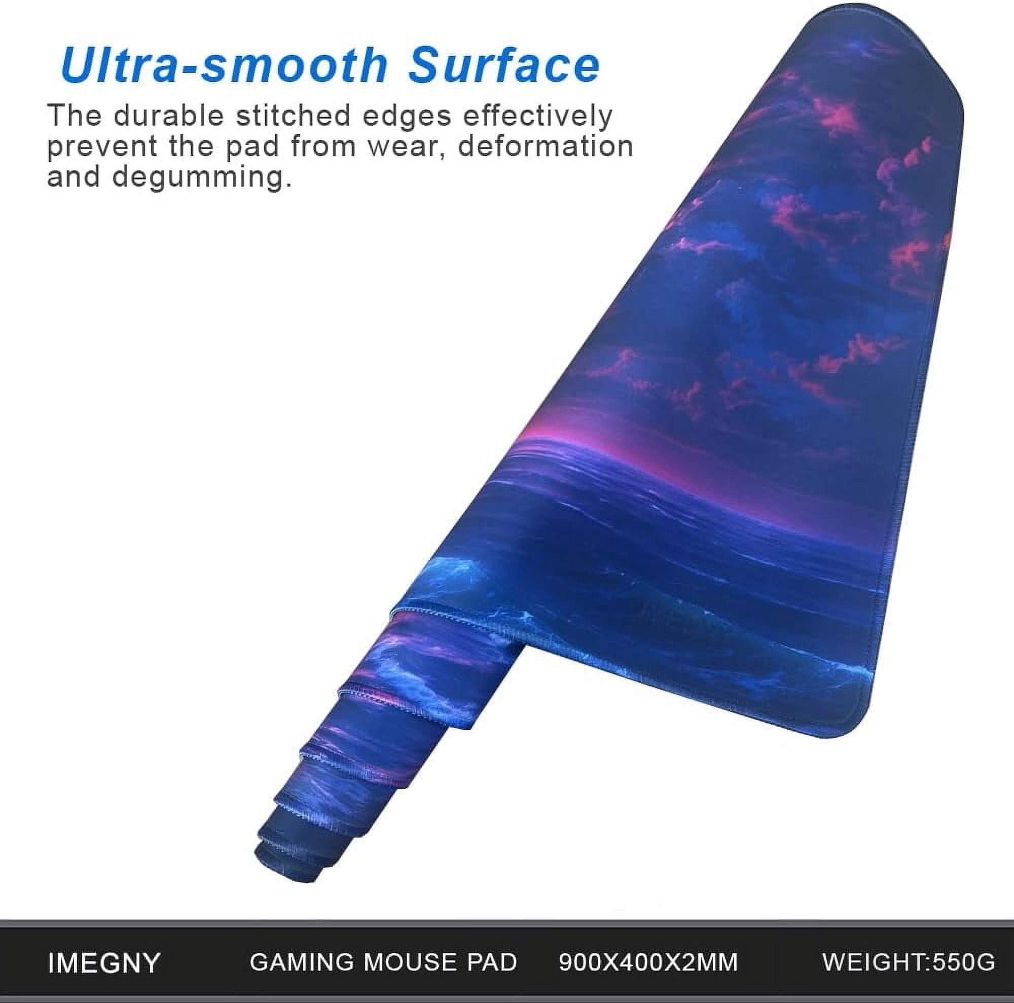 Large Gaming Mouse Pad, Extended XXL Desk Pad & Non-Slip Rubber Mat for Mice and Keyboard with Stitched Edges （90x40 citysunset034）