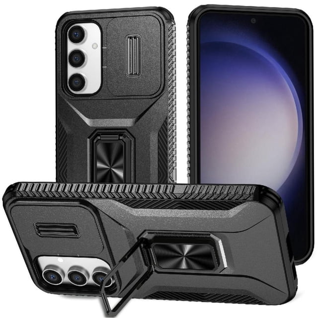 Funda para GANGXUN Samsung Galaxy S23 FE - Soporte metálico, Función magnética, Negro